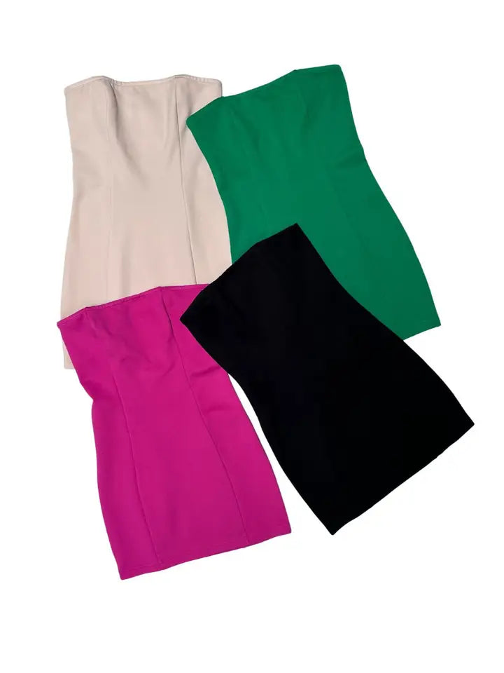 Ponte basic tube mini dress