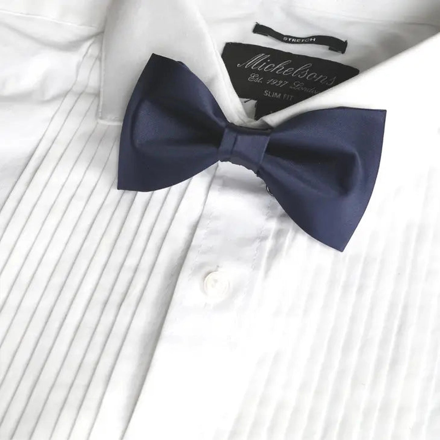 Single Solid Satin Bow Tie