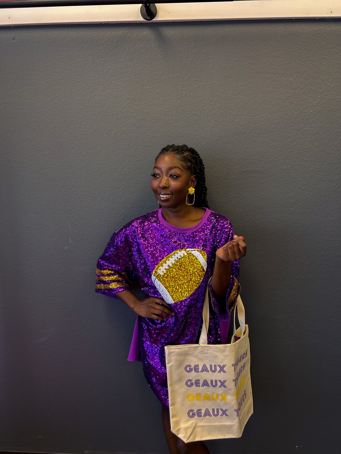 Game Day Football Sequin T-Shirt Dress