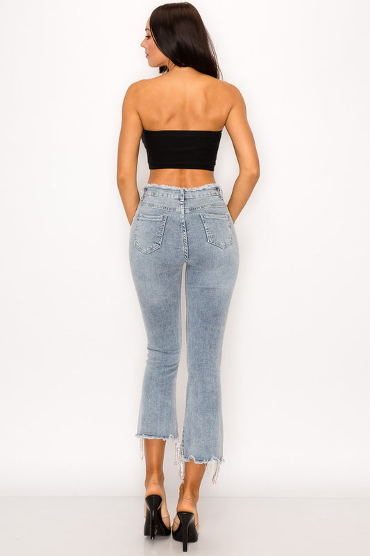 Rhinestone Daydream Pants, Denim