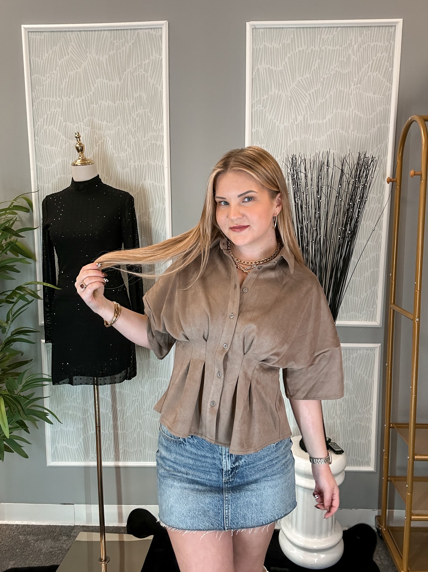 Smoky Taupe Blouse