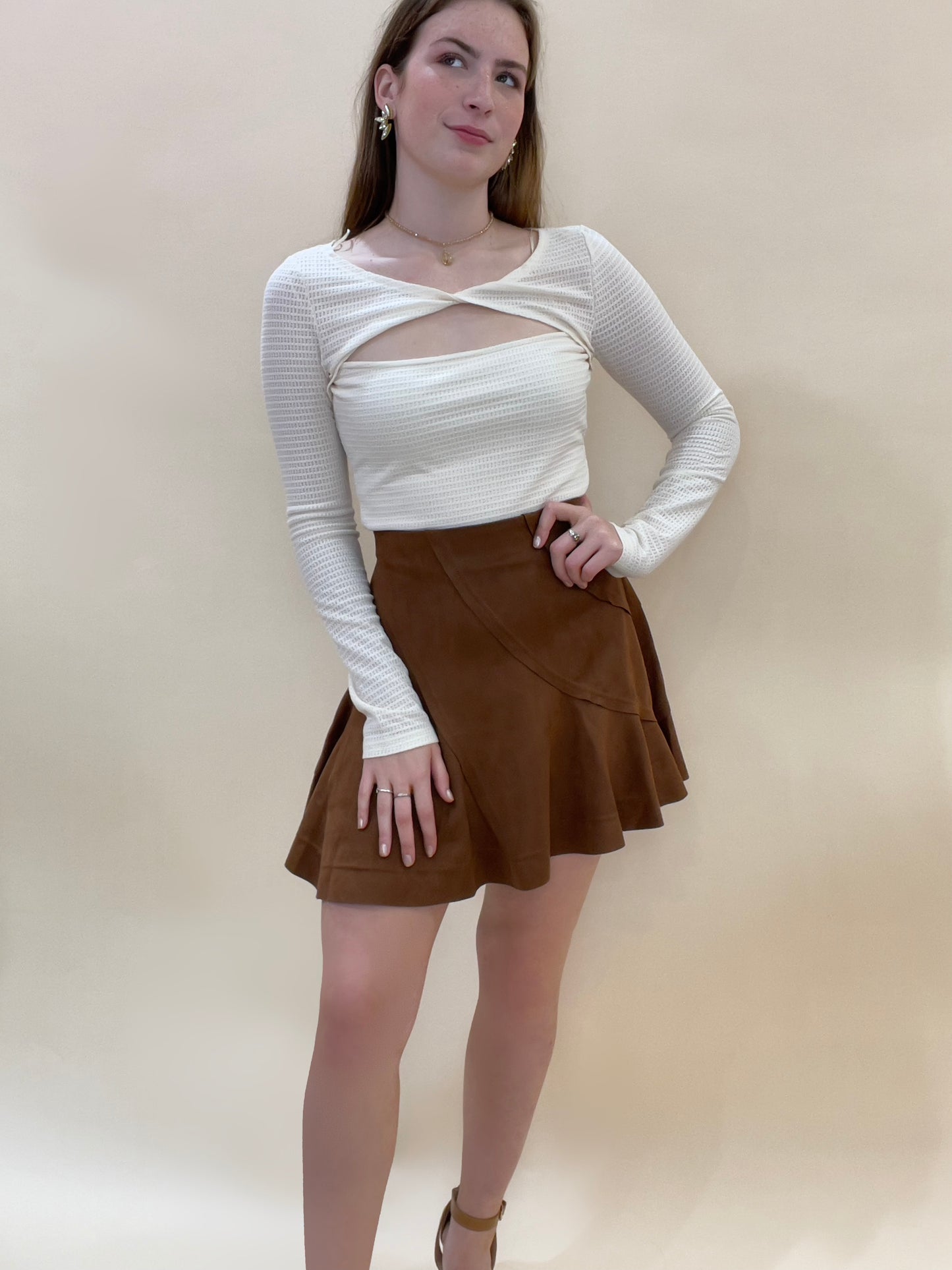 Lean On Me Paneled Mini Skirt