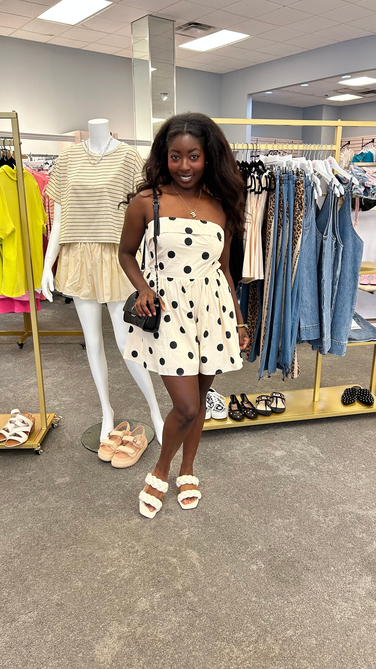 Pop the Bubbly Romper- Cream