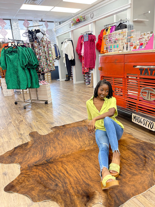 Dancing Flowers Shoes, Lime Green