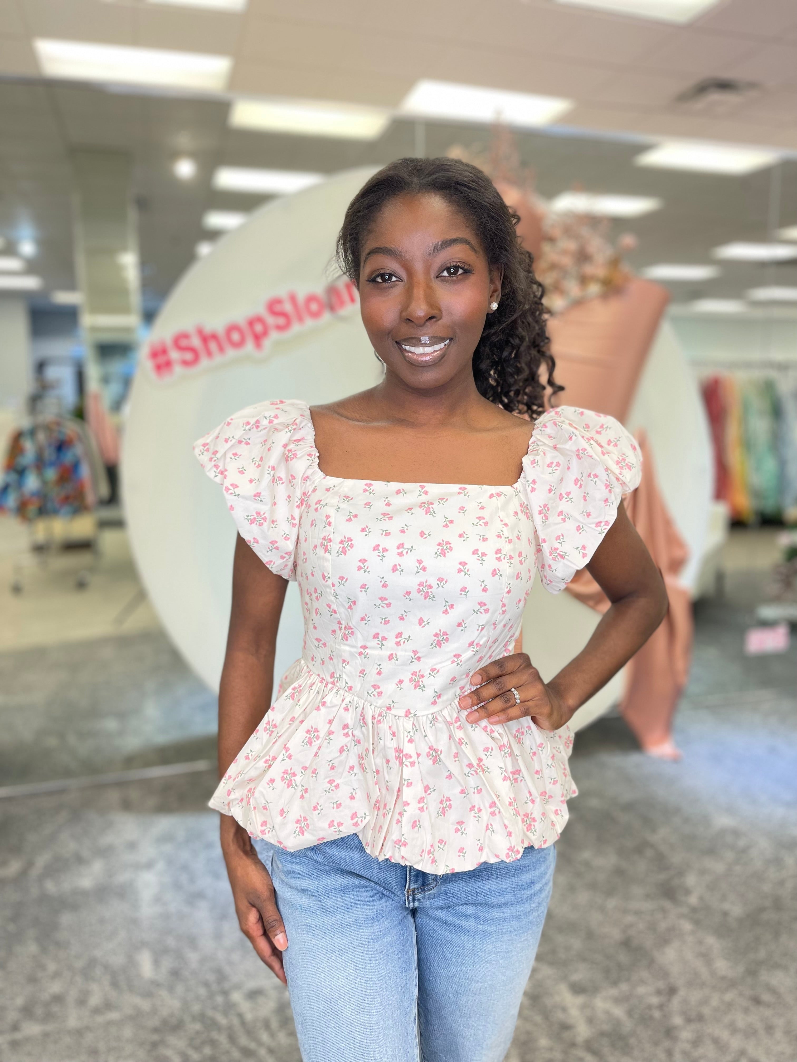 Peach Love Poplin Floral Peplum Top – Sloan's Formals & Boutique