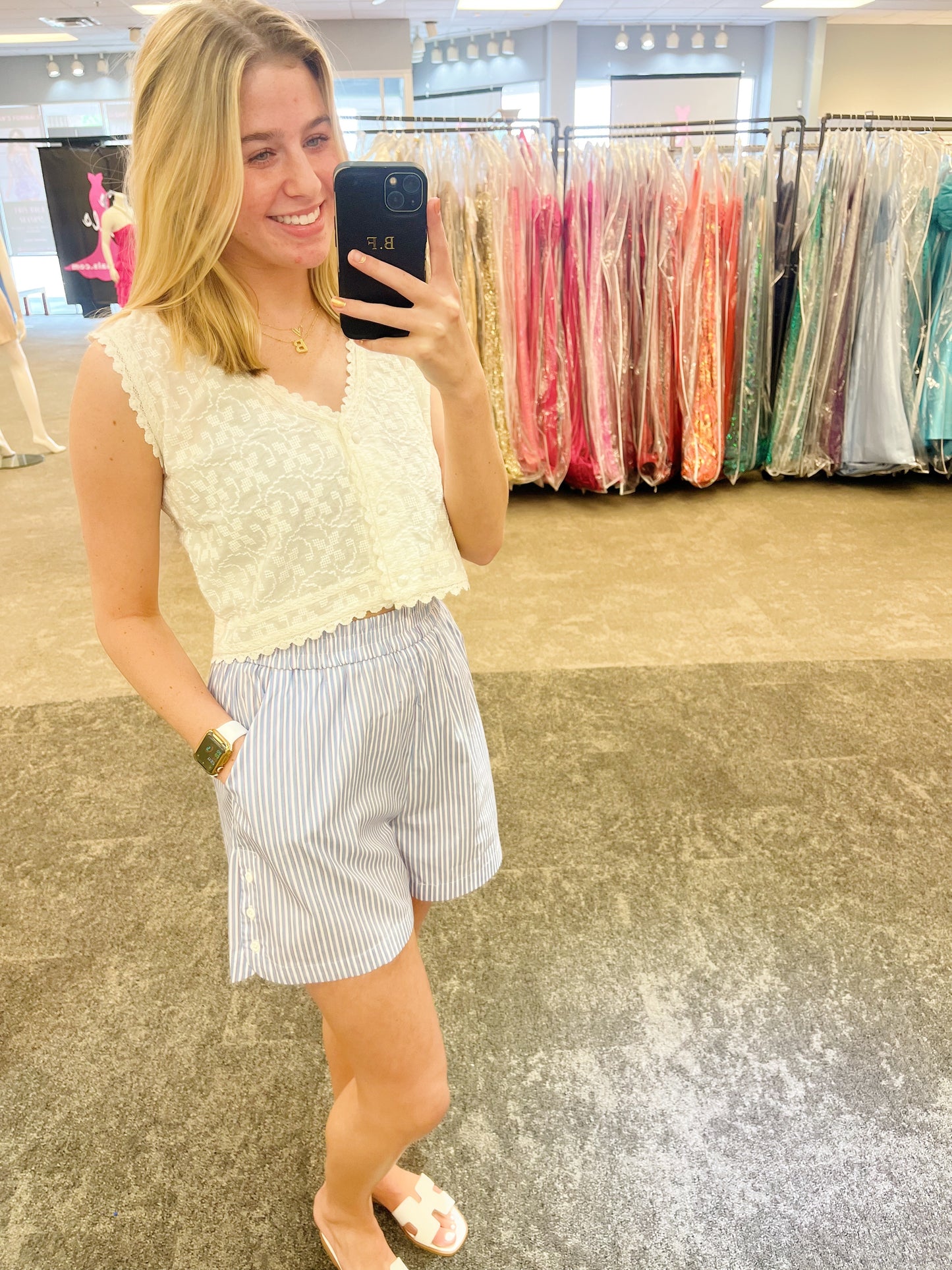 Bluebell Shorts- Blue Stripe