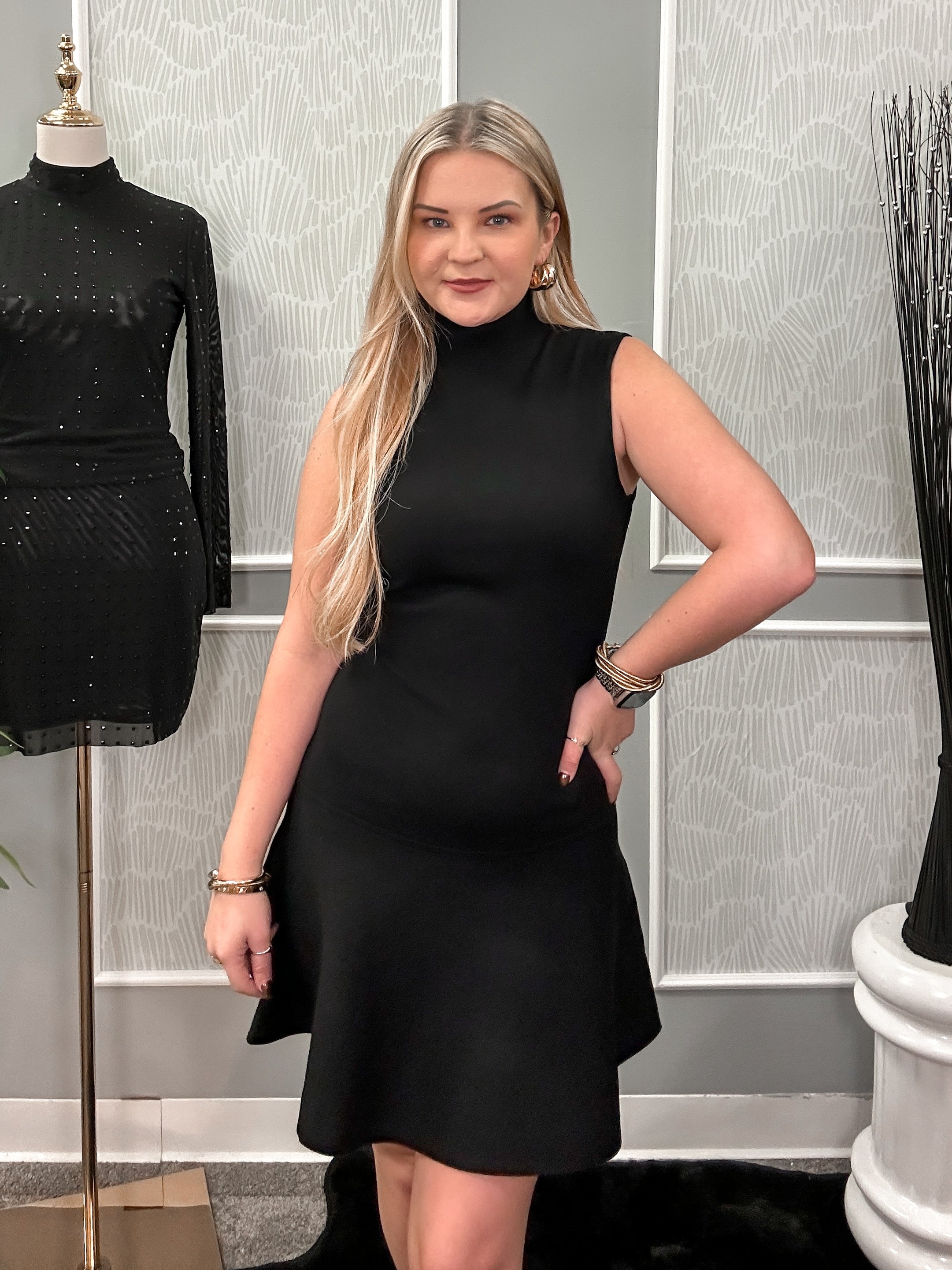 Steve Madden Breslin Sweater Dress - Black - L