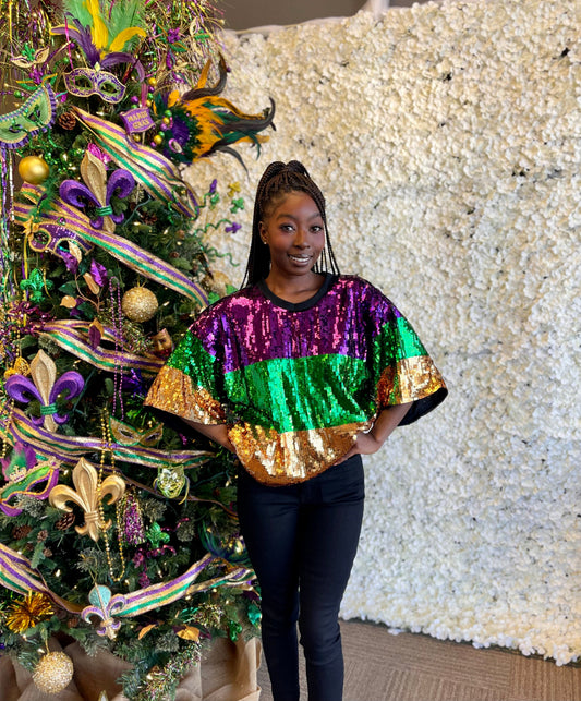 Mardi Gras Sequin Top