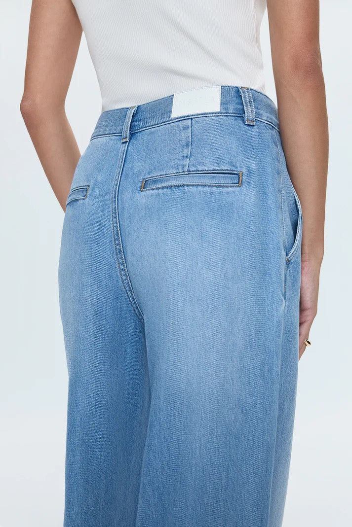 Rear view showing welt back pockets and waistband of Dalia Trouser by Pistola
