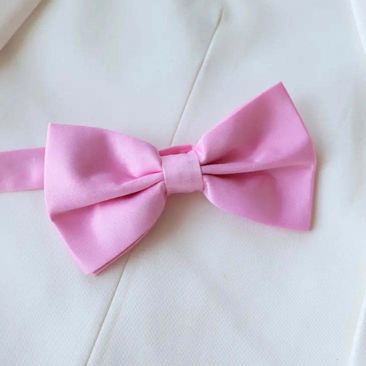 Single Solid Satin Bow Tie