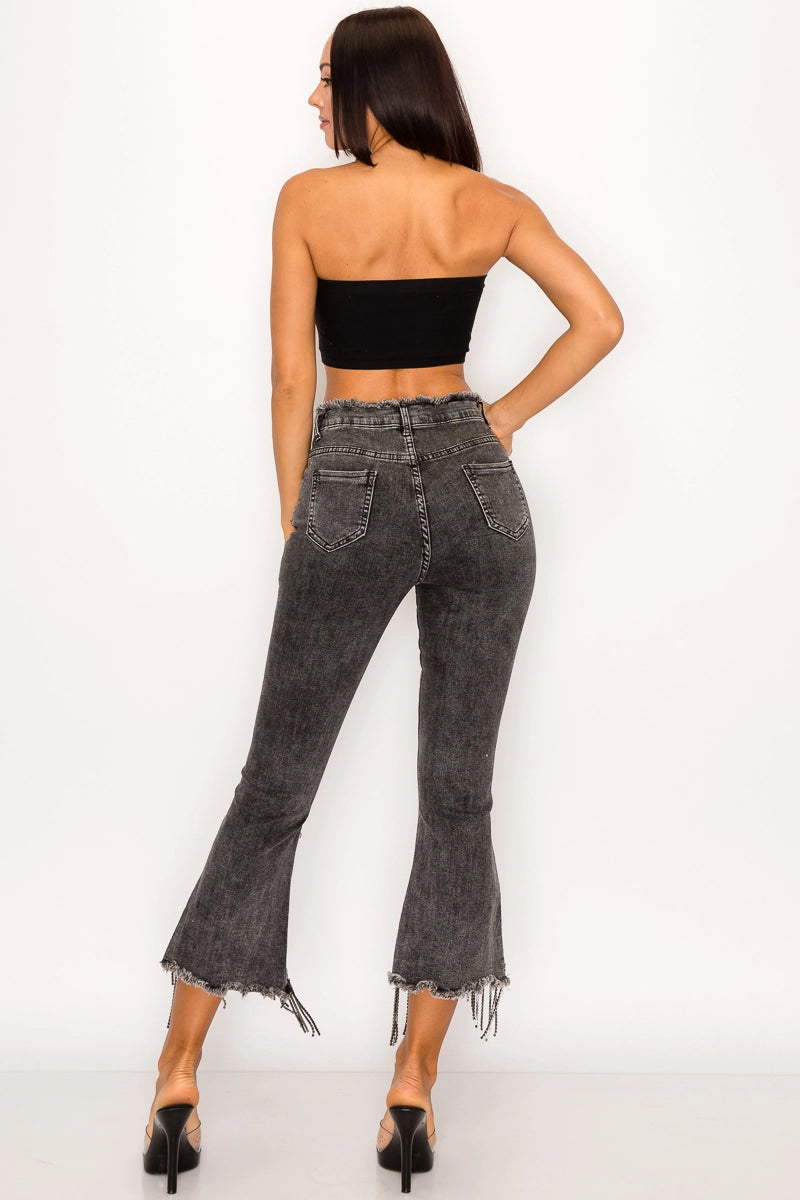 Rhinestone Daydream Pants, Charcoal