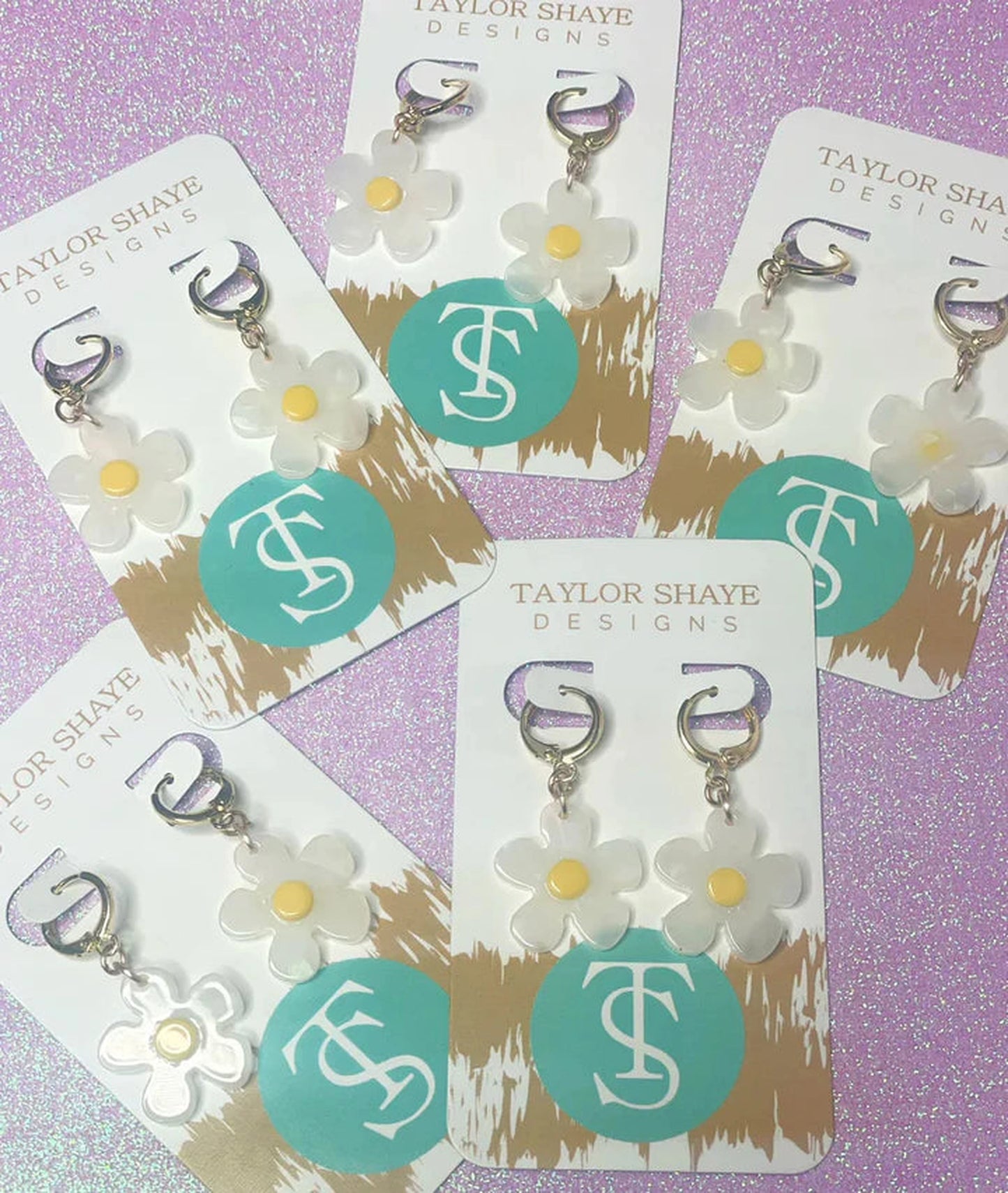 Daisy Flower Huggies Earrings