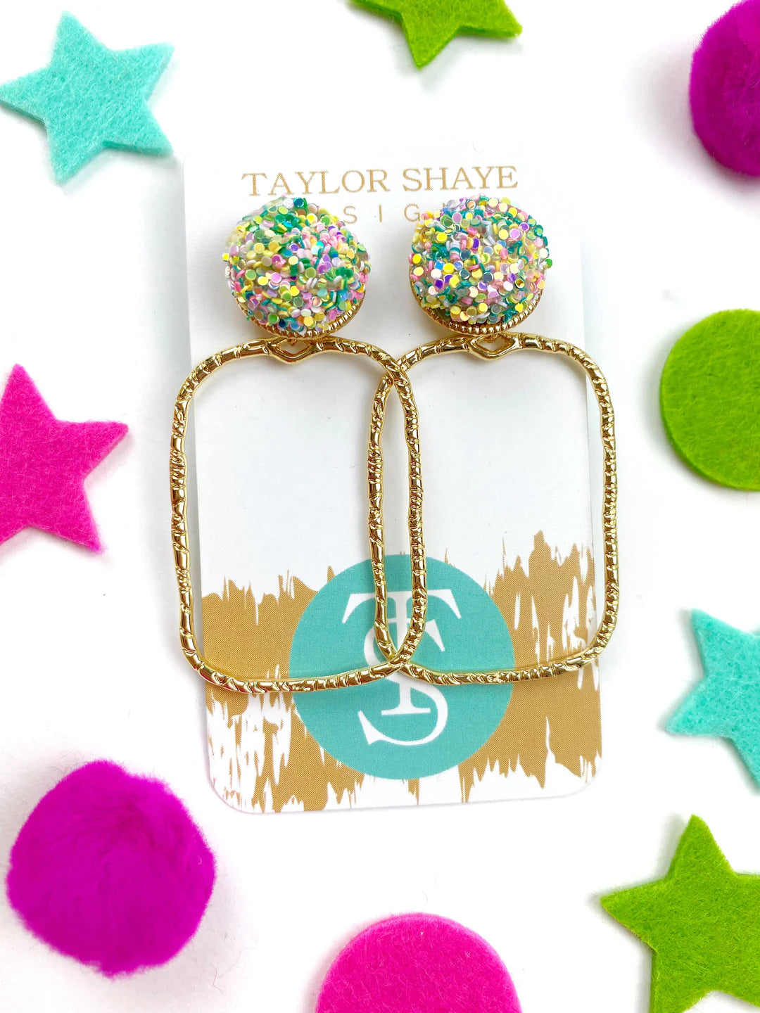 Glitter Top Hoops