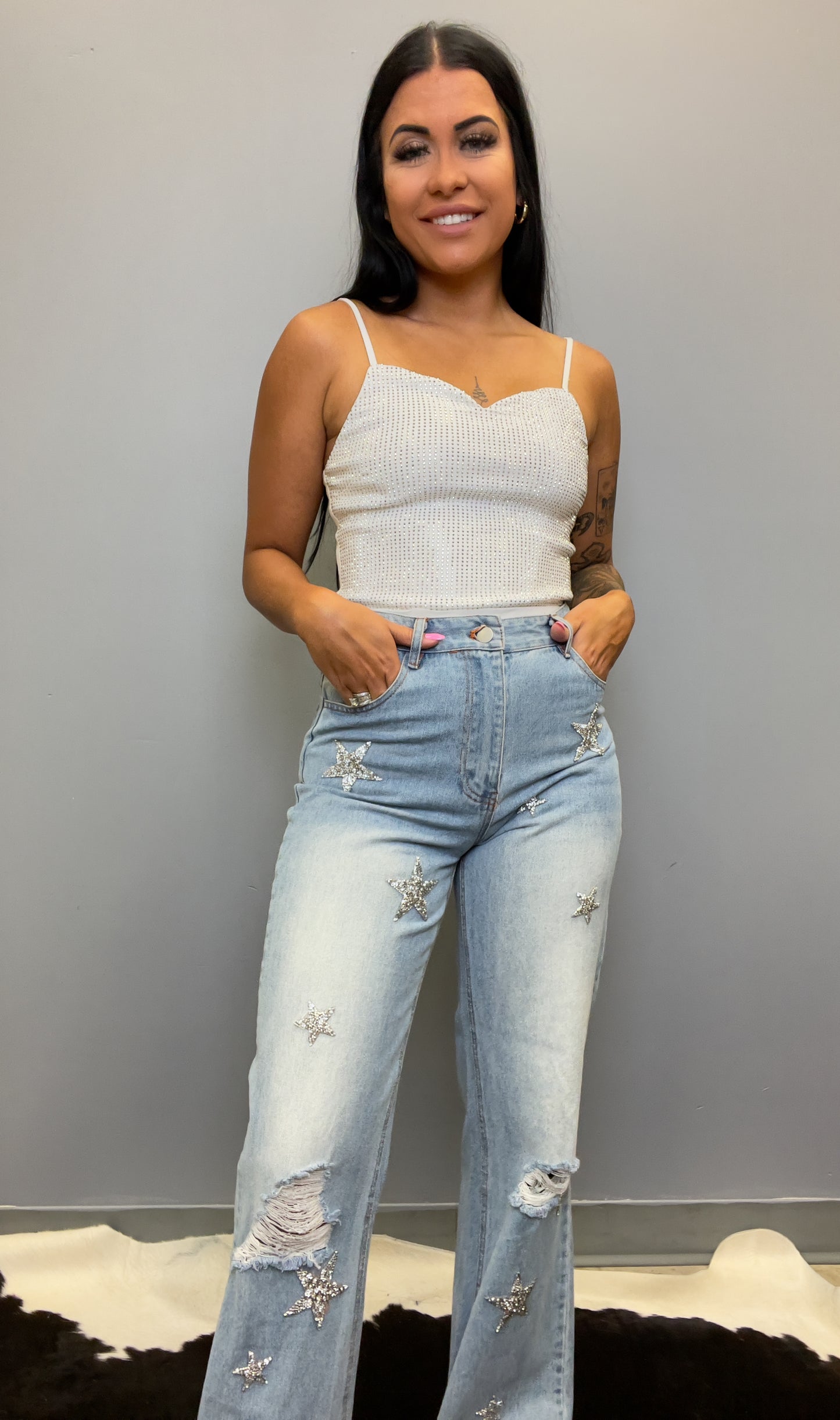 Remember My Name Rhinestone Bodysuit