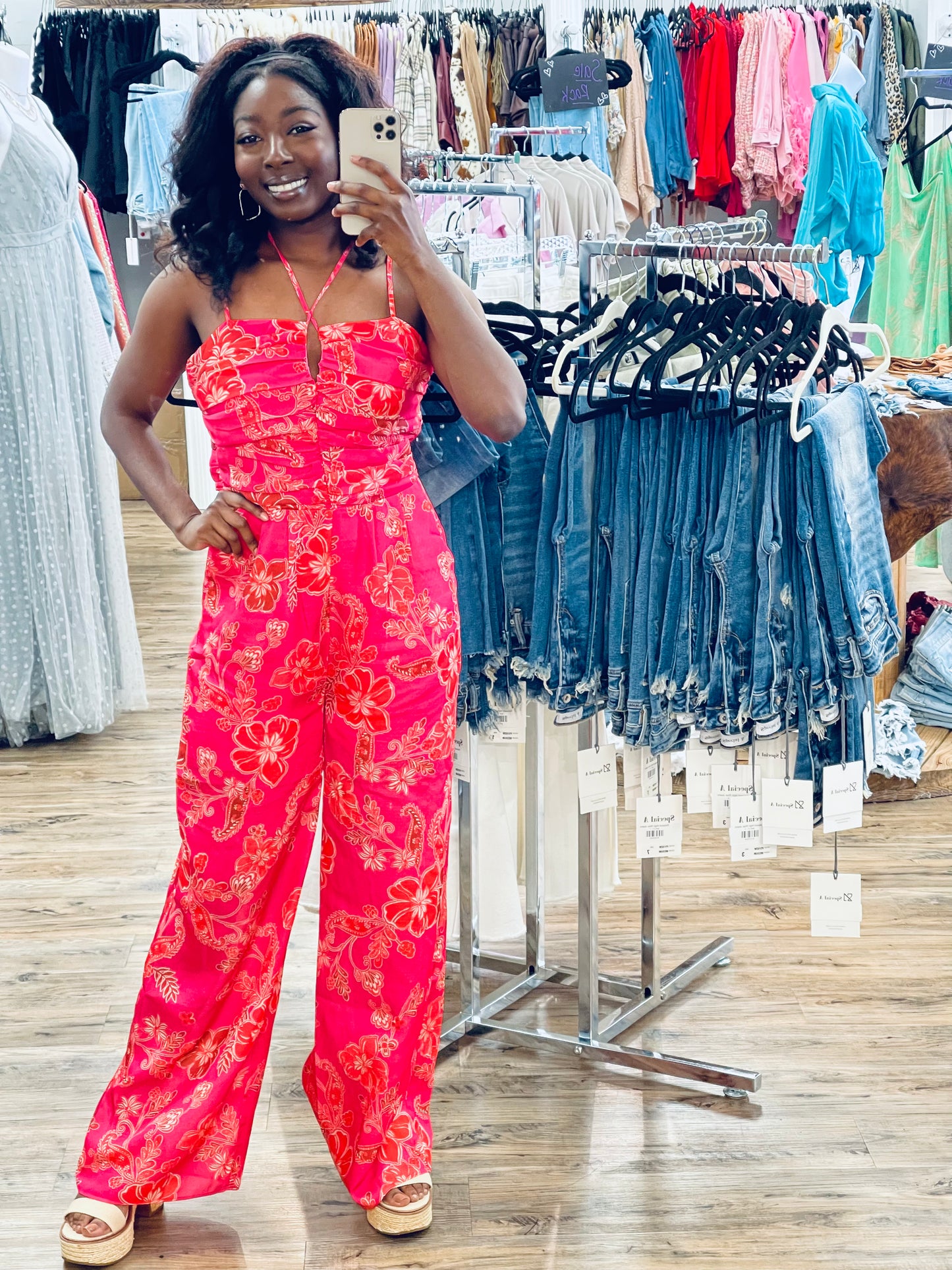 Down South Jumpsuit, Pink