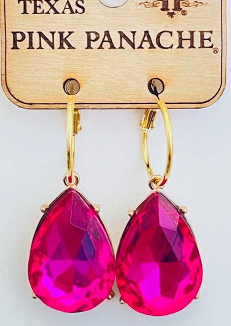 Pink Panache Teardrop Hoop Earrings