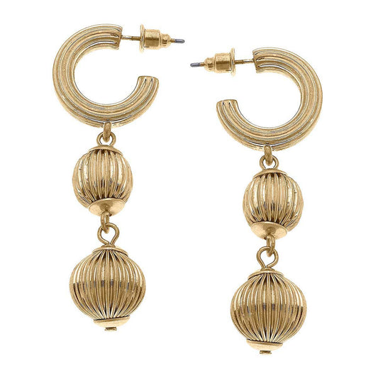 Desiree Ribbed Metal Drop Earrings