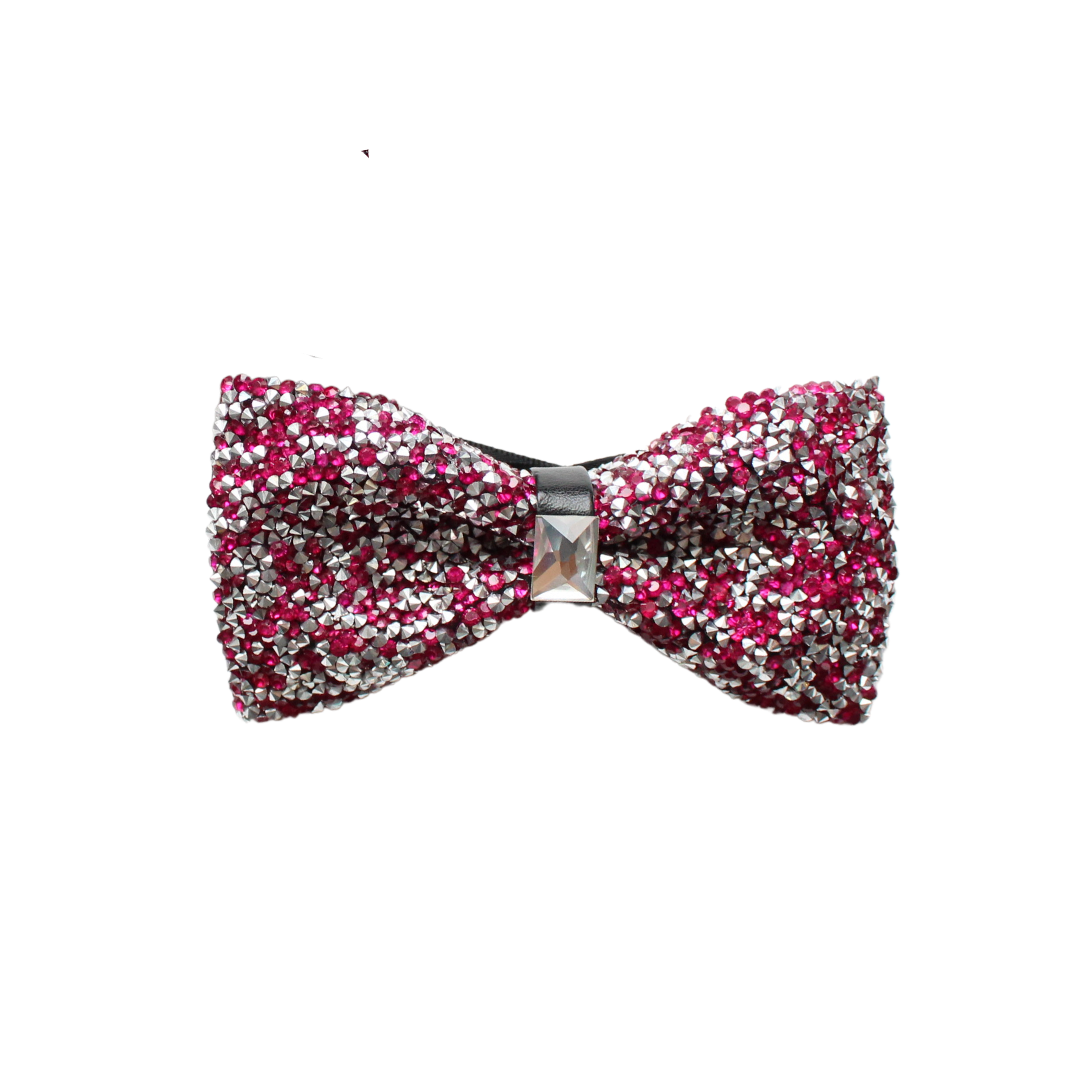Q Brand Crystal Rhinestone BowTie Pink Black Adjustable Statement Rhinestone Diamond Point Crystal Bowtie/ Neck Tie/formal  main image 3