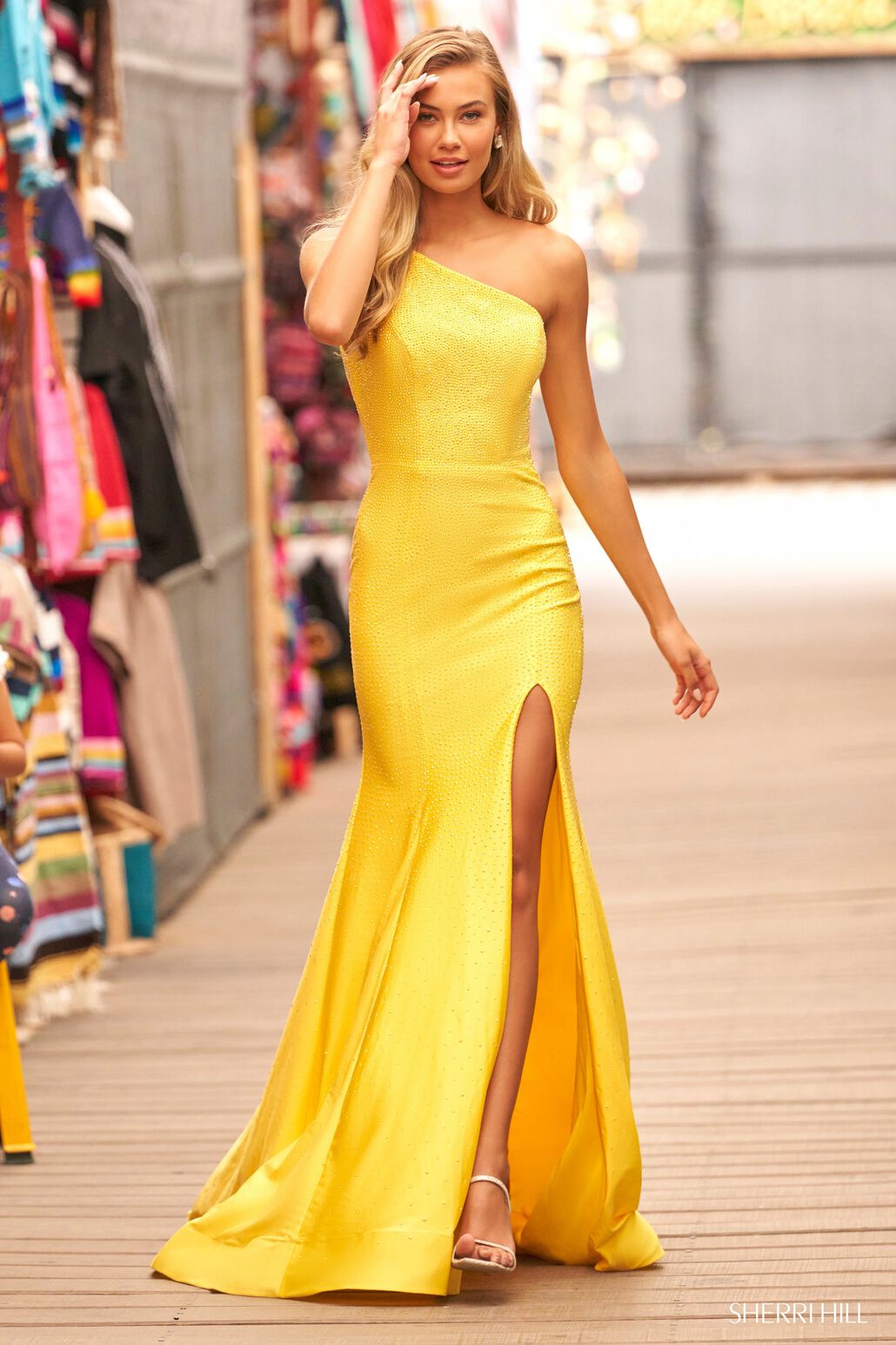 prom dresses shreveport Jovani 37632 featuring a pleated knot design at the neckline Sloan's Formals Pageant Prom And