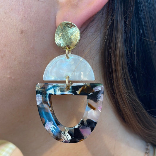 Dark Rainbow Drop Earrings