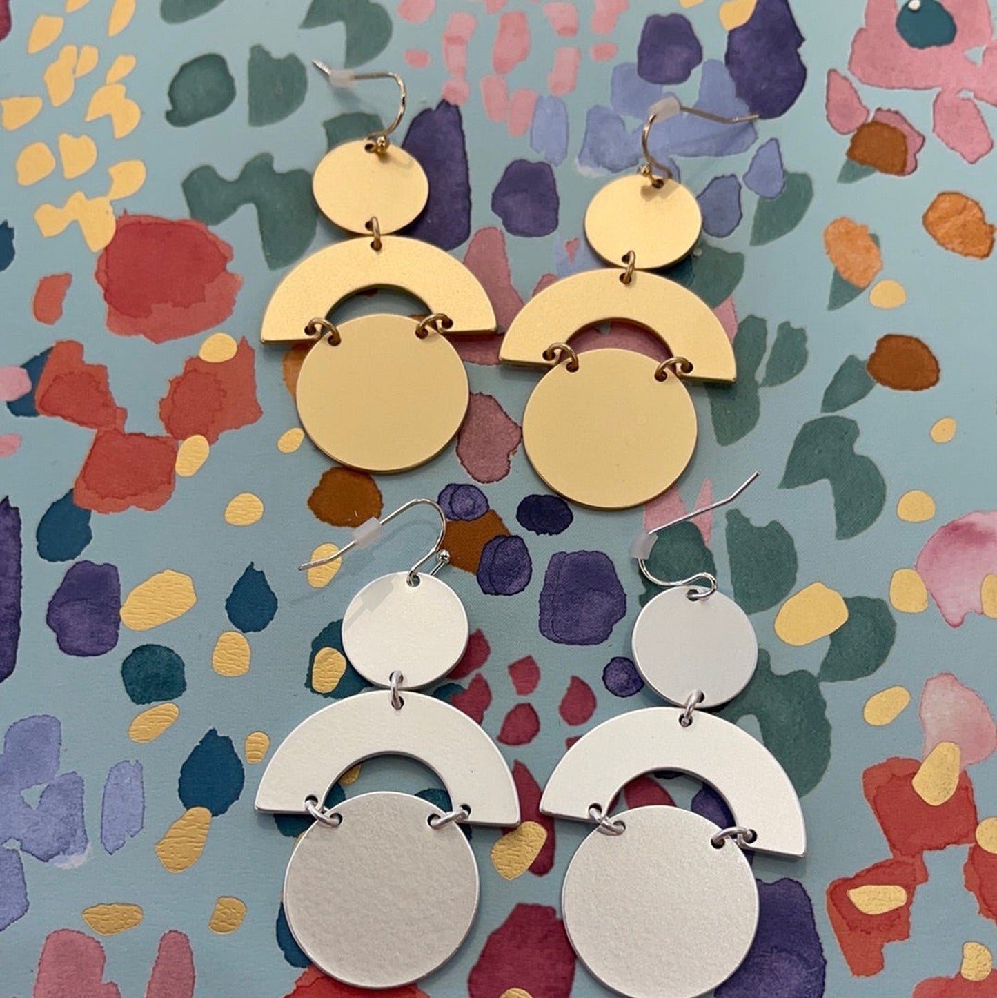 Matte Geometric Drop Earring