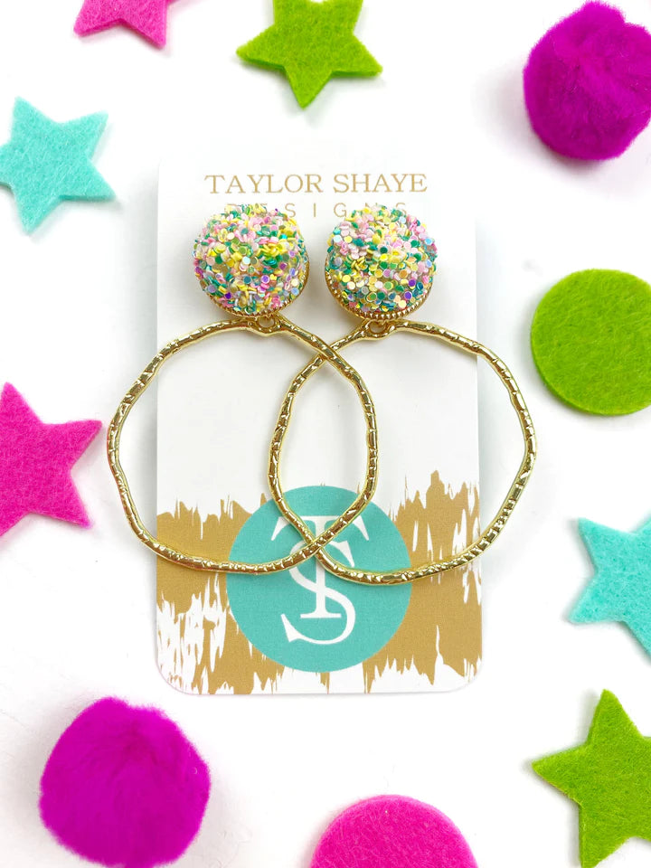 Glitter Top Hoops