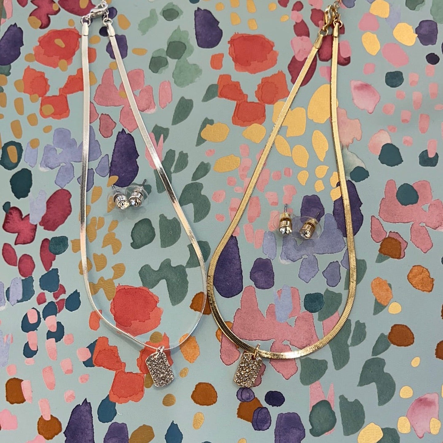 Snake Chain With Rhinestone Charm