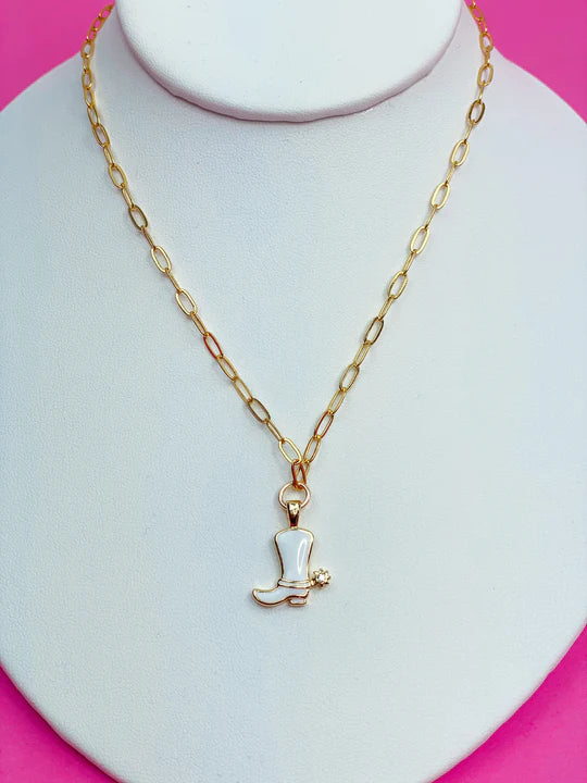 Boot Paperclip Chain Necklace