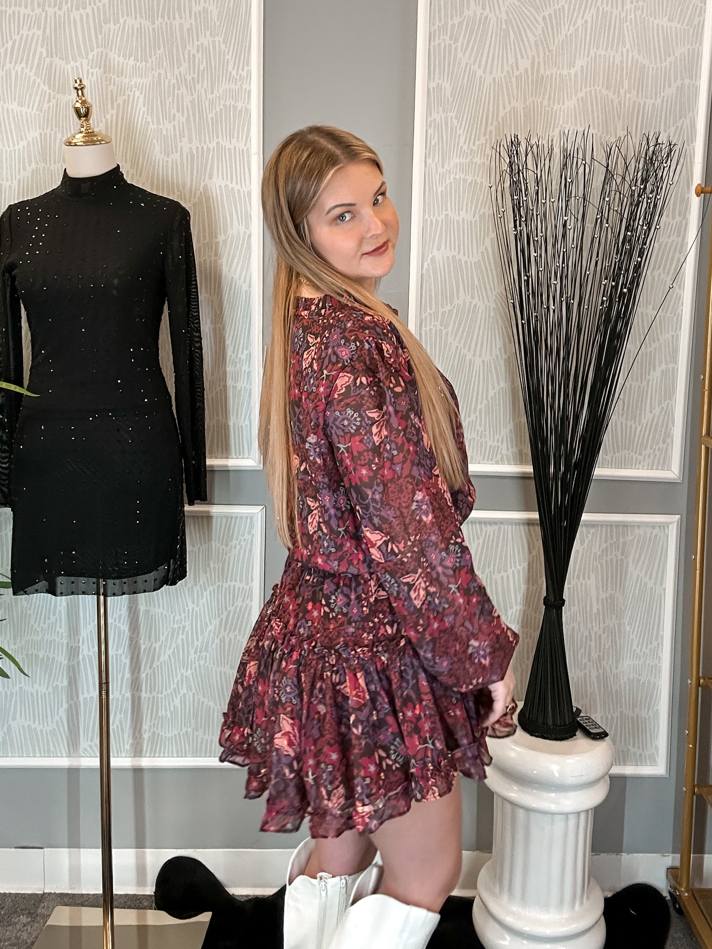 Freya Dress- Midnight Floral