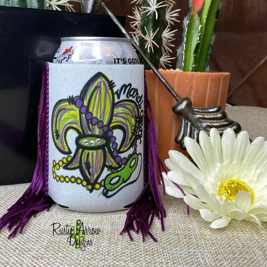 Fringe Mardi Gras Koozie