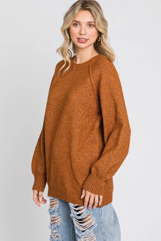 Pulling Heartstrings Sweater, Rust