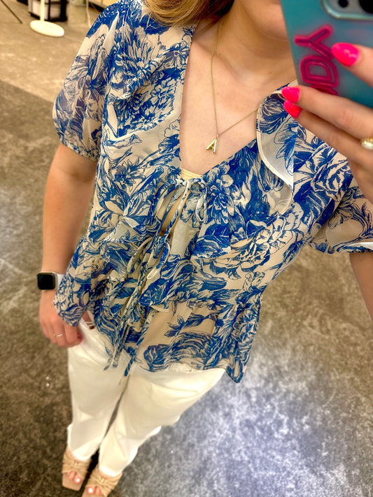 Bee Ruffle Top