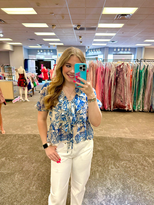 Bee Ruffle Top