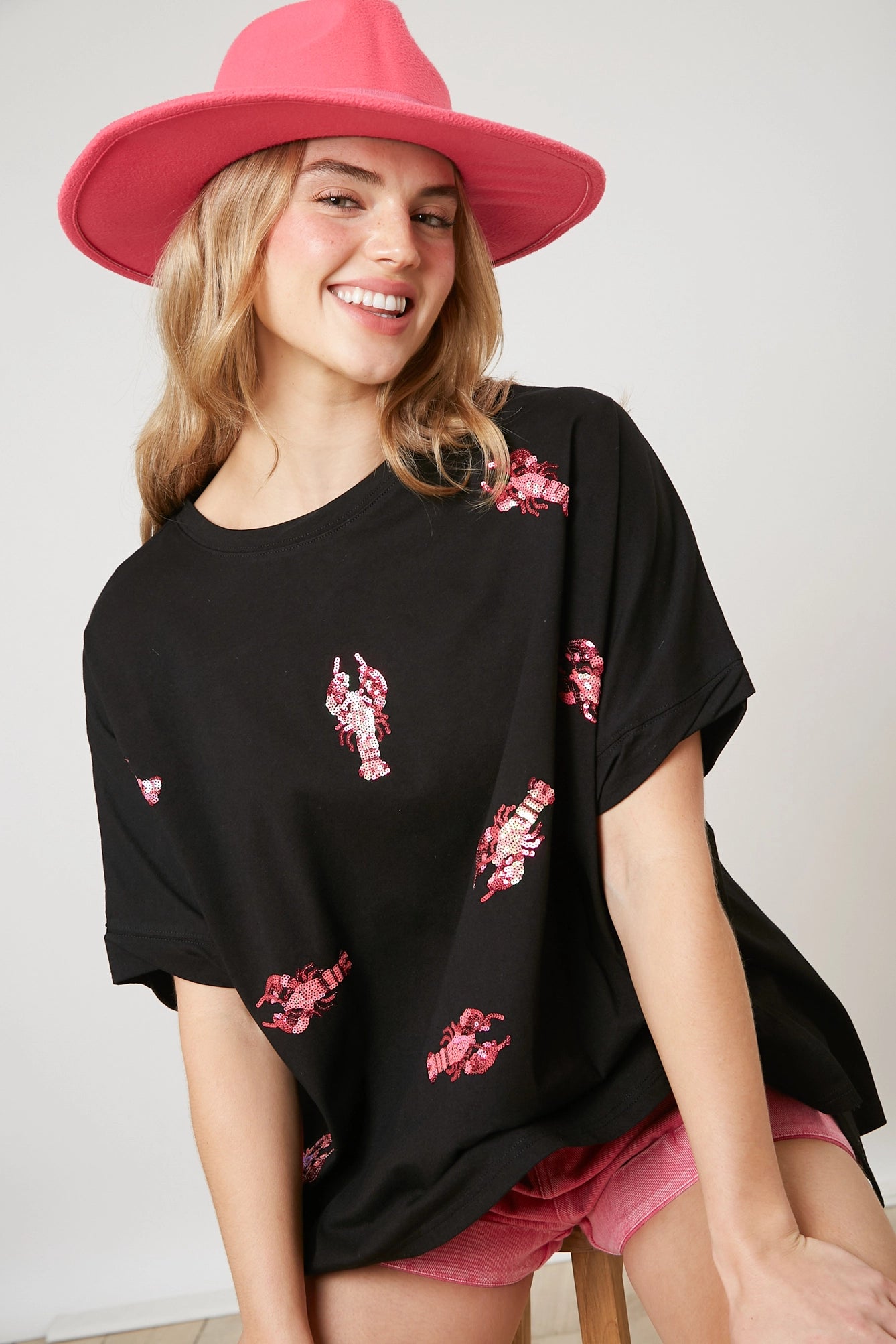 Lobster Sequin Patch Tee