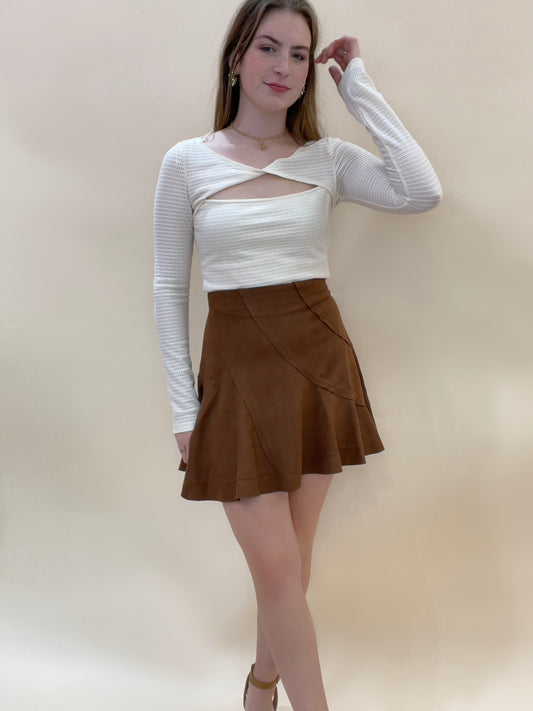 Lean On Me Paneled Mini Skirt