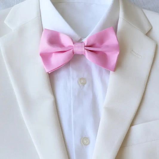Single Solid Satin Bow Tie