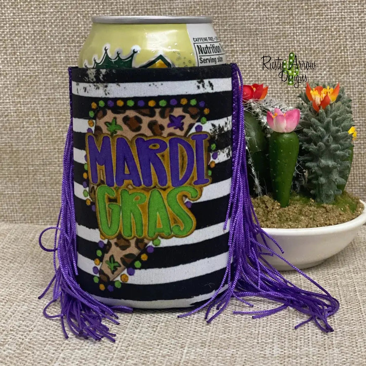 Fringe Mardi Gras Koozie