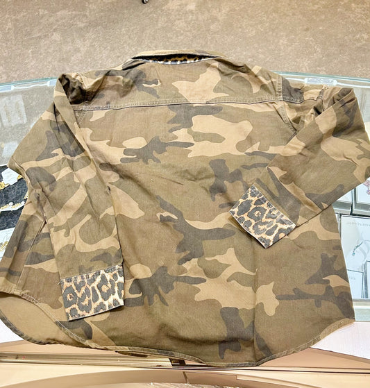 Camo Leopard Snap Jacket