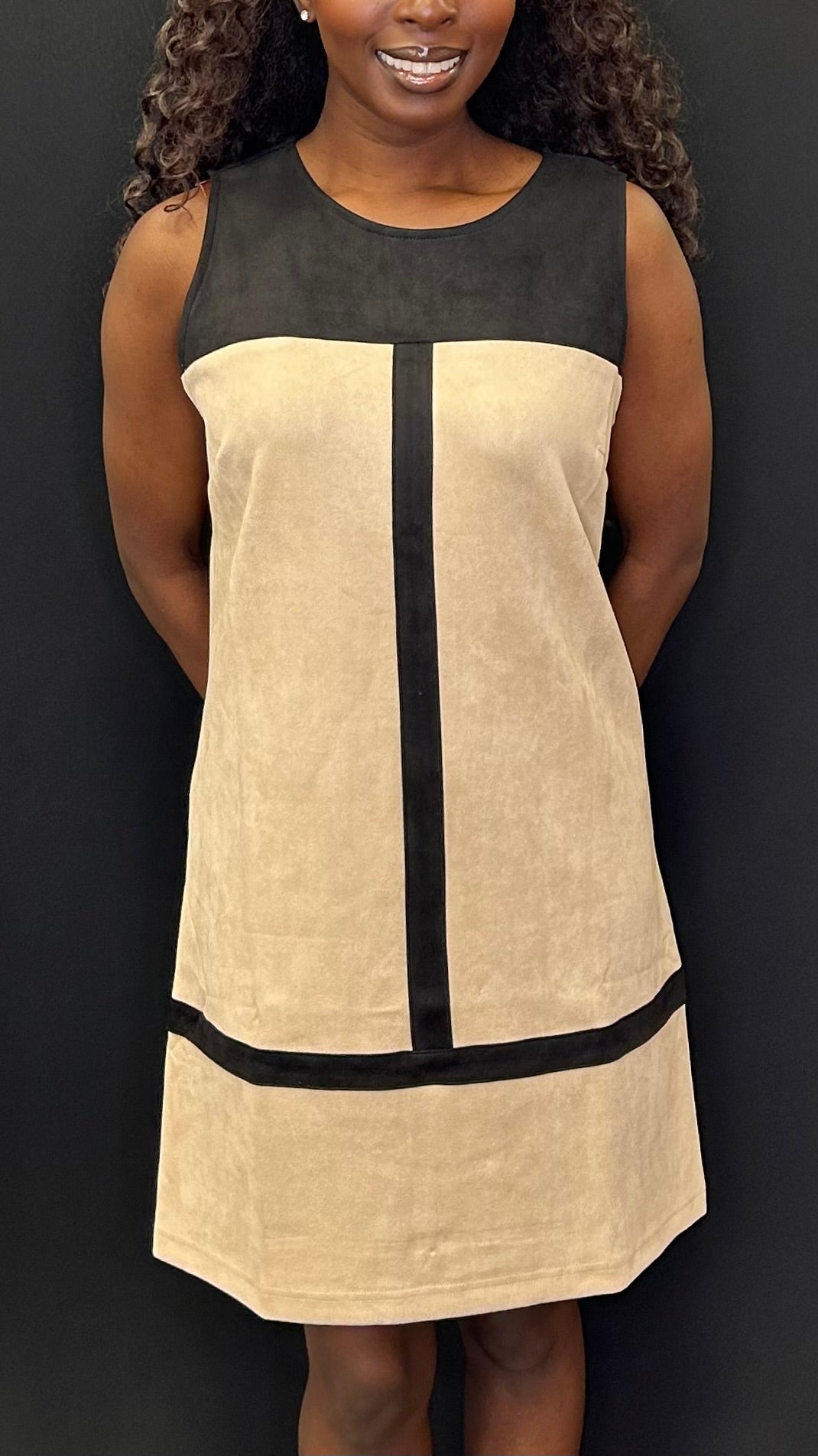 Suede Block Dress