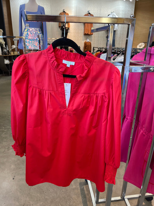 Scarlet Ruffle Charm Top