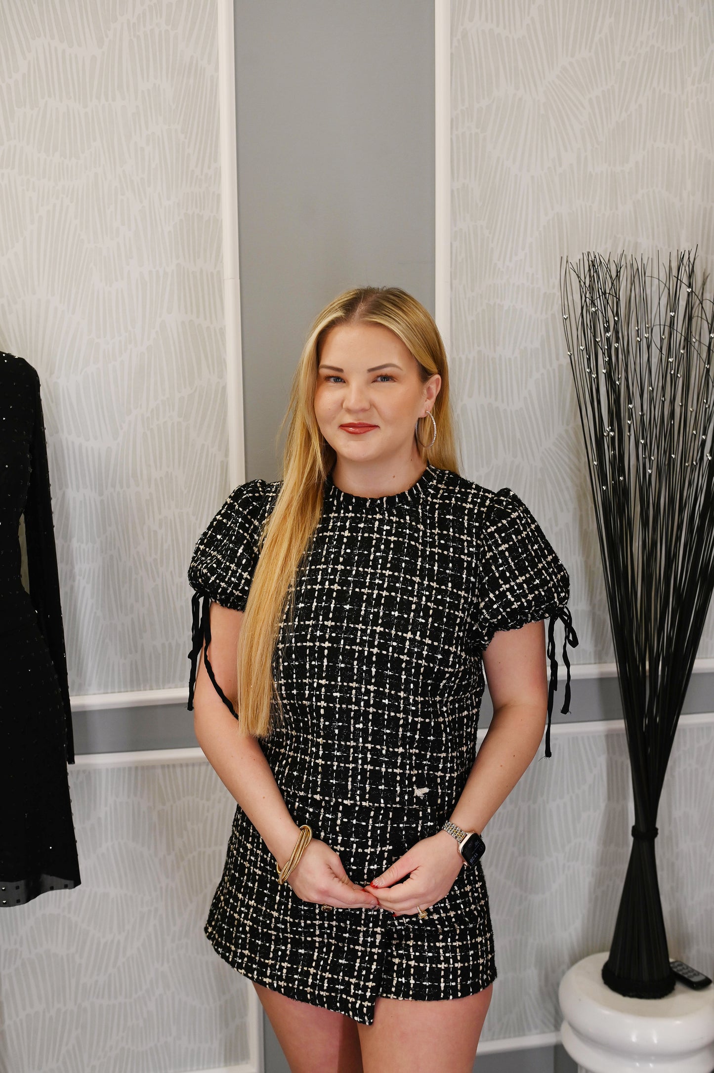 Cassandra Top – Black Tweed