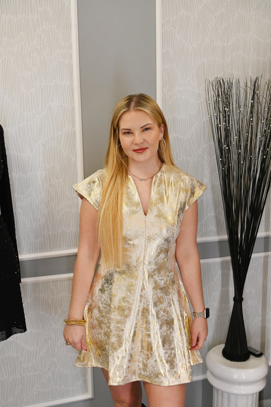 Alice Mini Dress- Gold