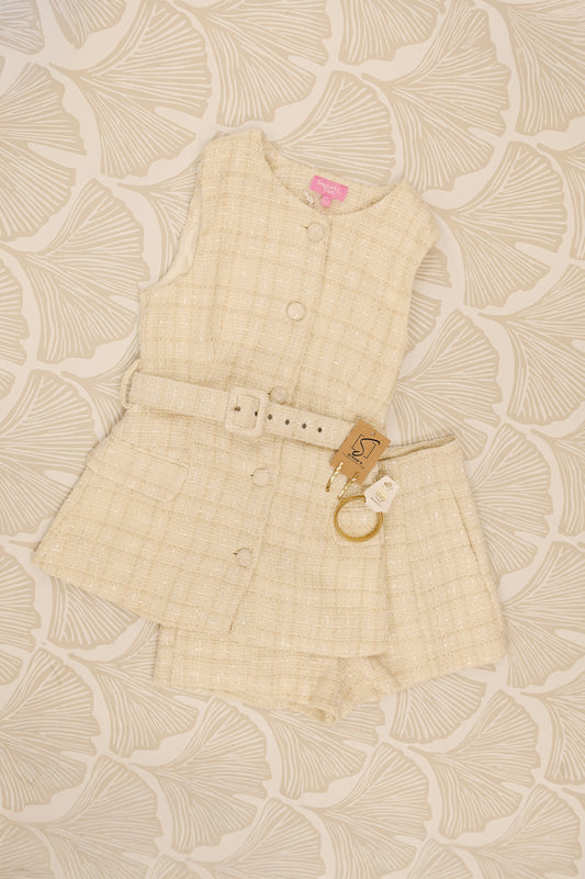 Karina Vest- White Tweed