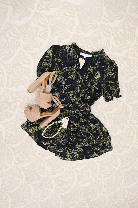 Santorini Midnight Sketch Short Dress