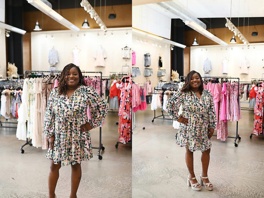 Abstract Tiered Tie Dress