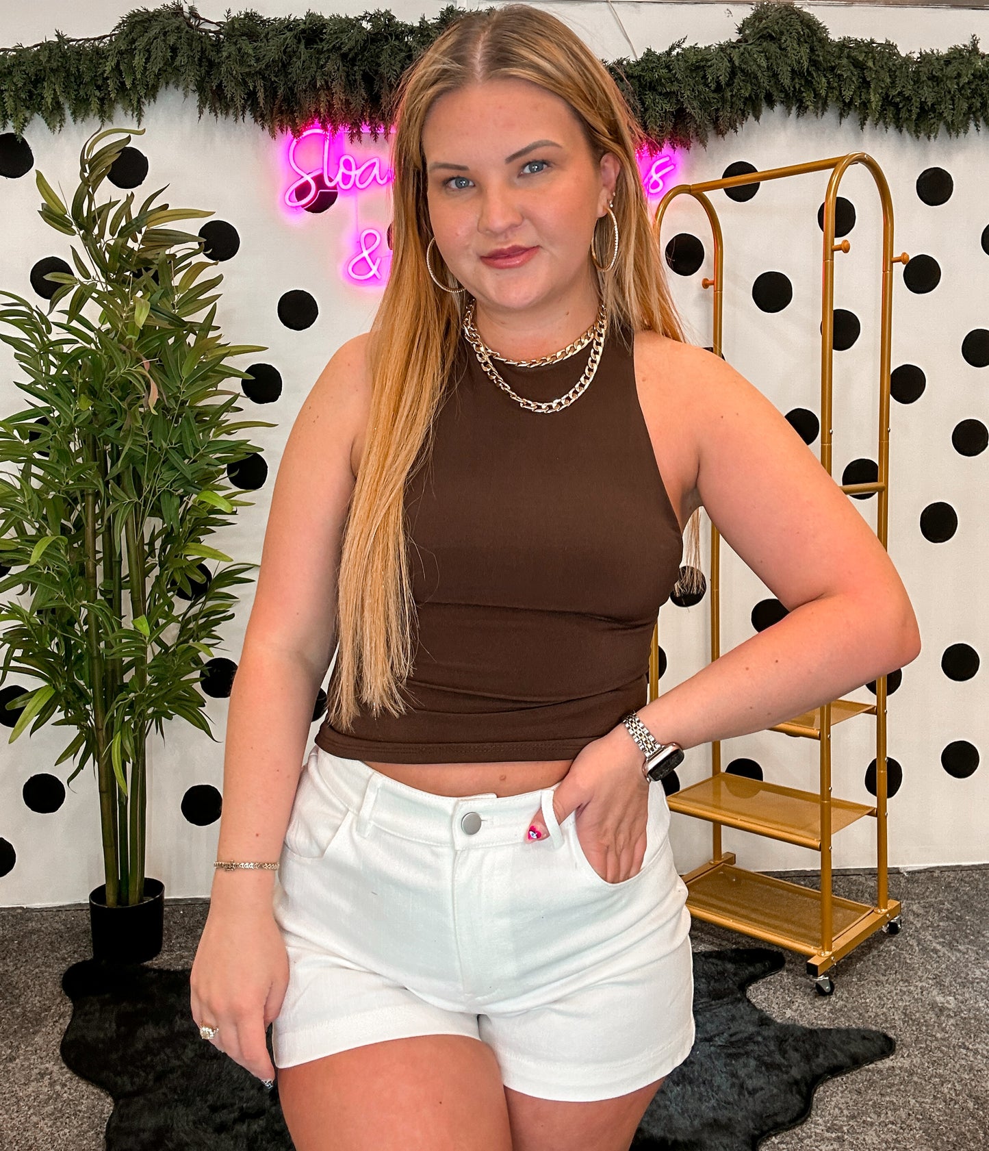 Chain Back Halter Top