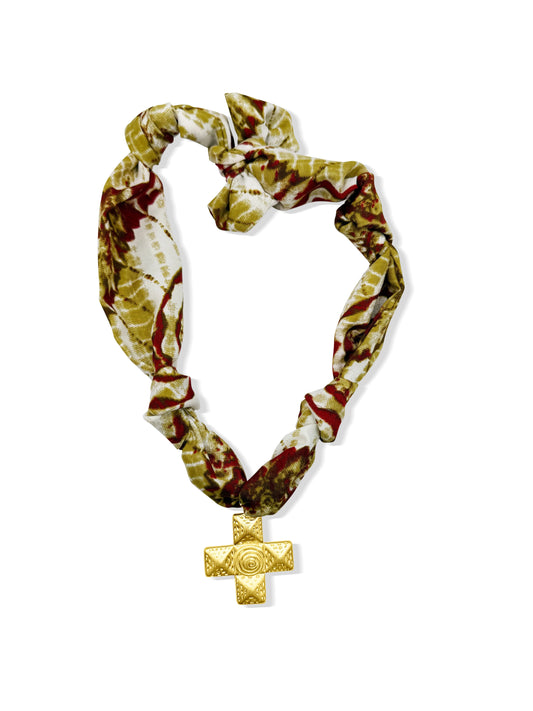 Colors of Fall Antique Cross Necklace