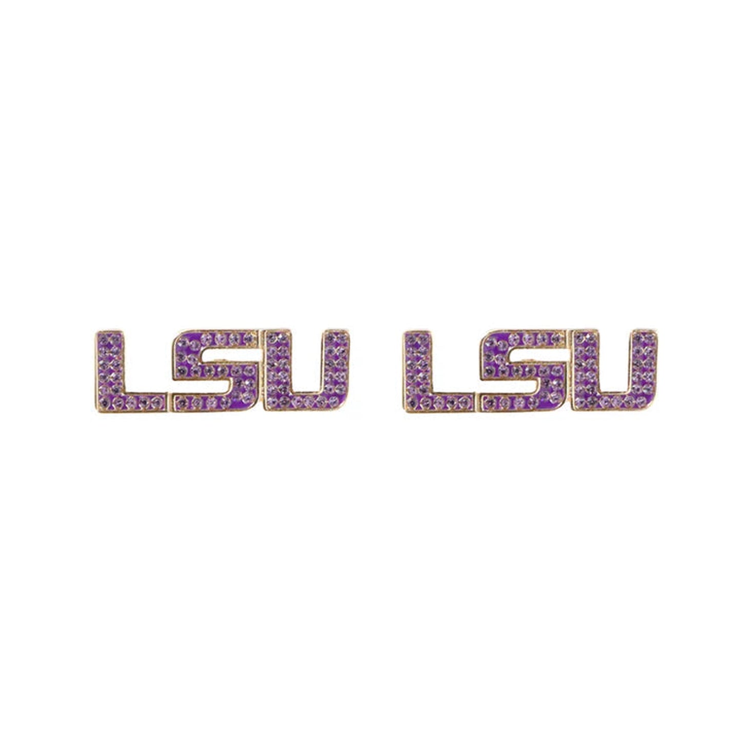 LSU Pavé Logo Studs