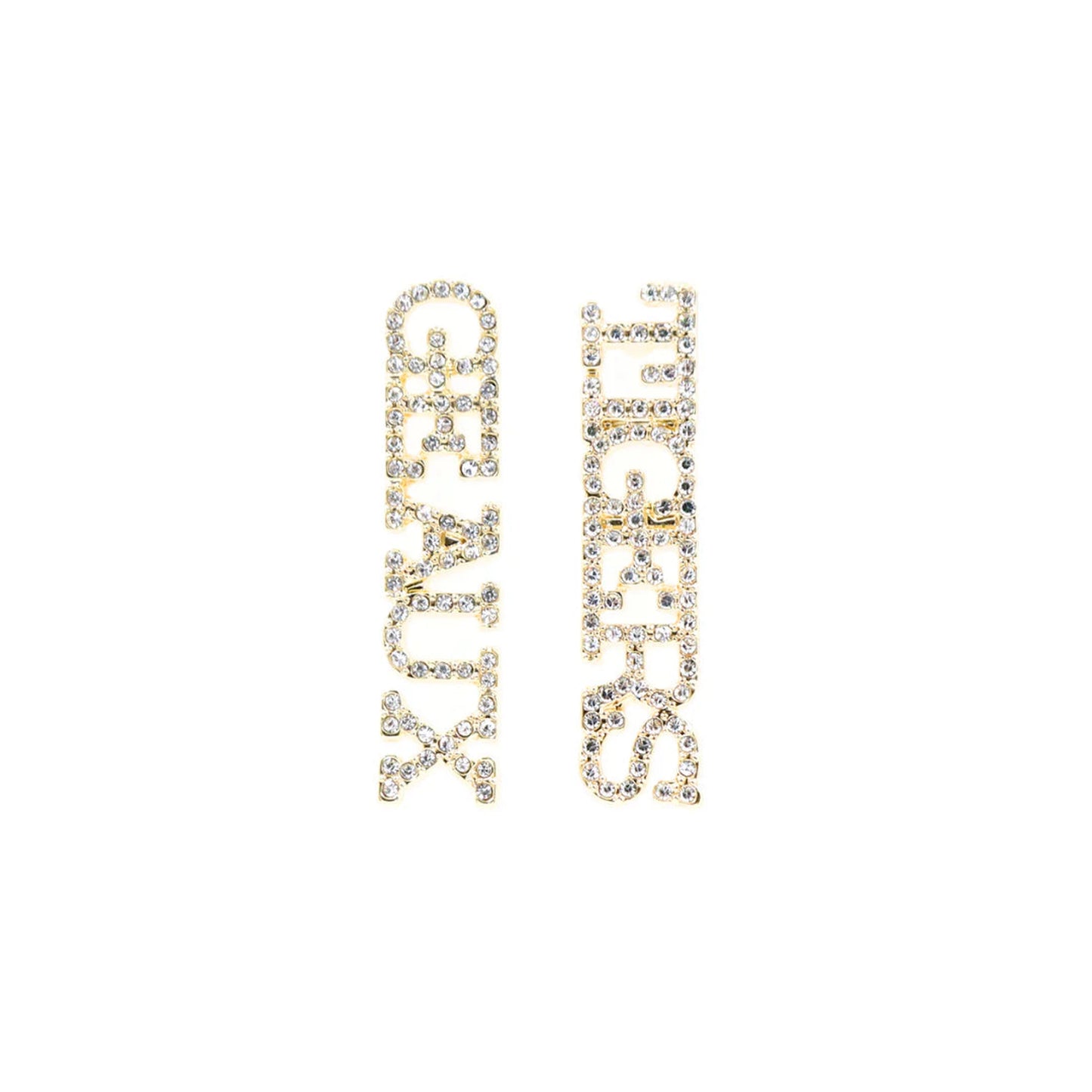 LSU GEAUX TIGERS Pavé Rhinestone Stud Earrings