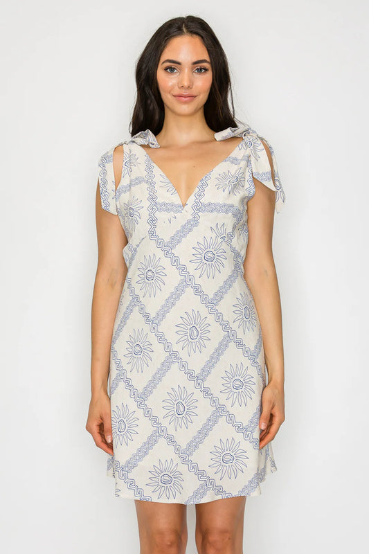 Mediterranean Glow Short Dress